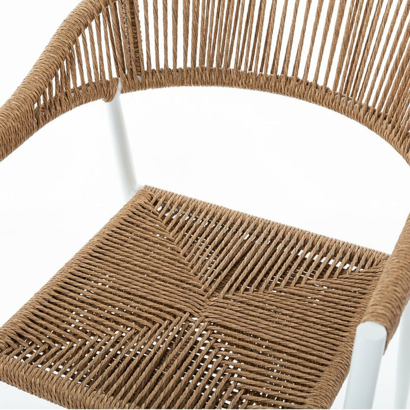 Vrtni stol Neska Hvid Aluminium syntetisk spanskrør 56 x 59,5 x 81 cm
