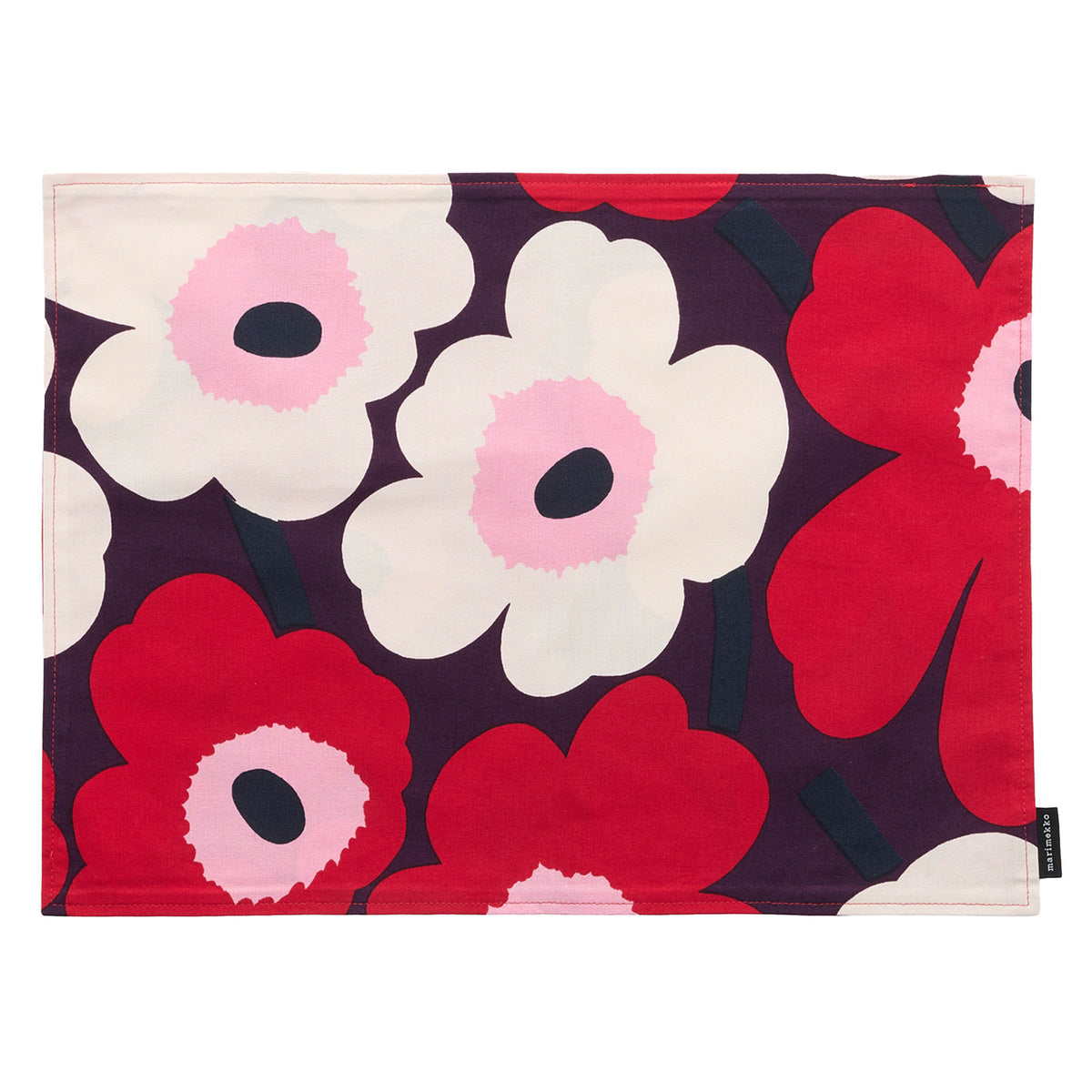 Marimekko Pieni Unikko dækkeserviet i rose med blomstermønster, 42 × 31 cm