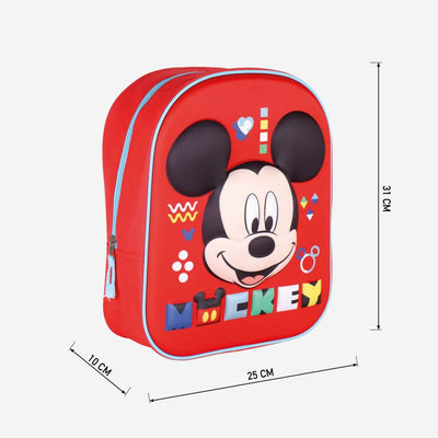 Skoletaske Mickey Mouse Rød 25 x 31 x 10 cm