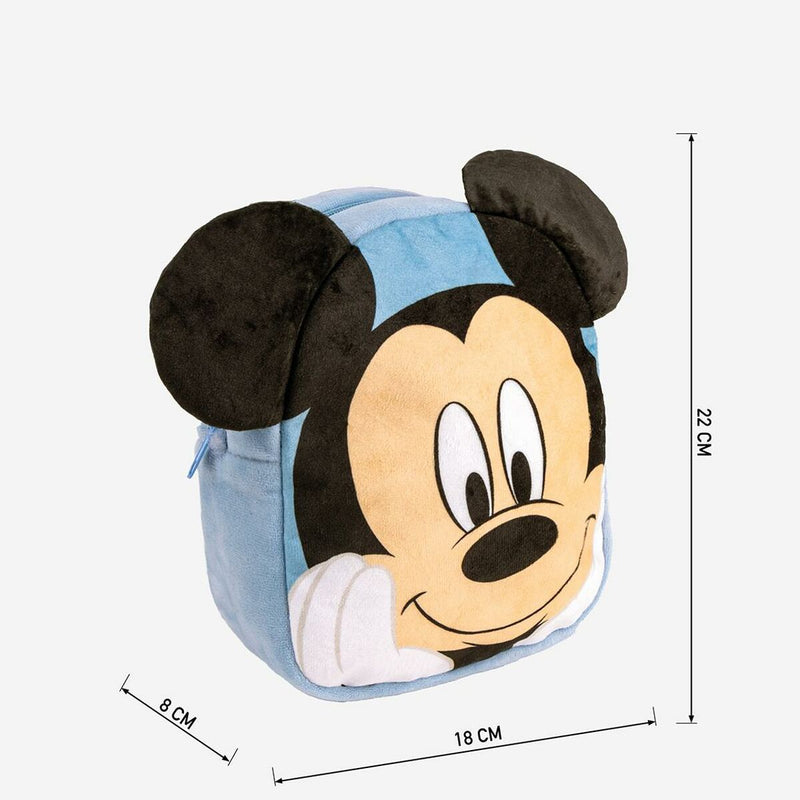 Skoletaske Mickey Mouse Lyseblå 18 x 22 x 8 cm