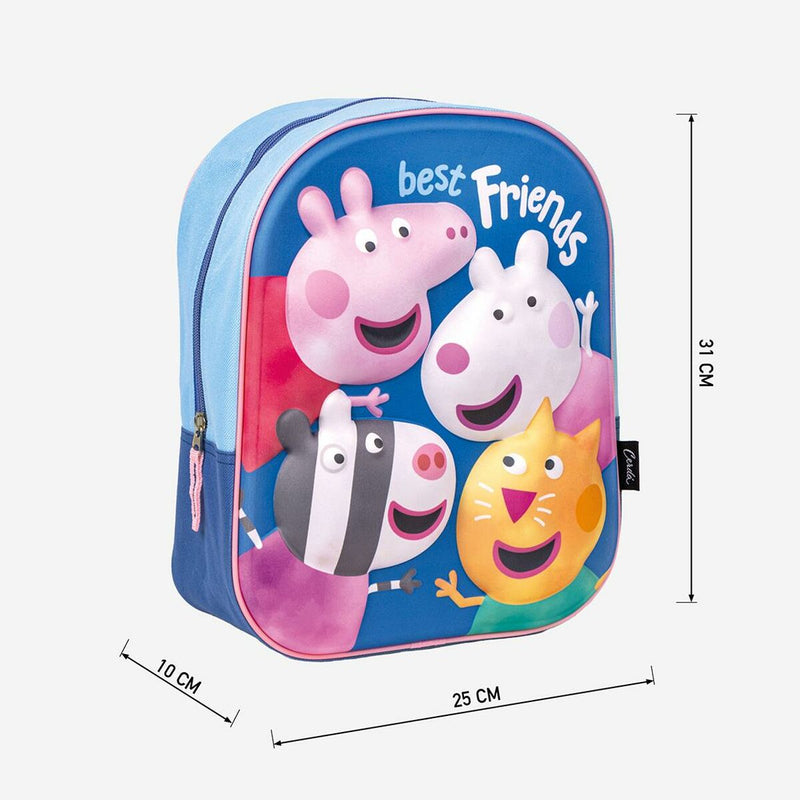 3D Børnetaske Peppa Pig Blå 25 x 33 x 10 cm