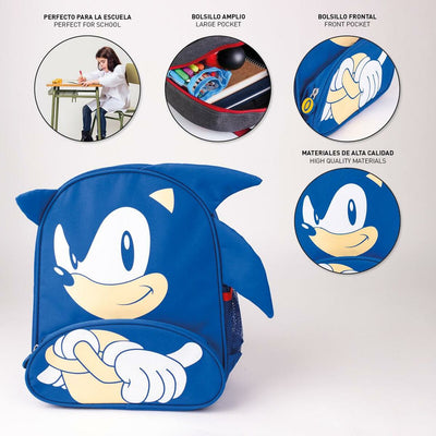 Skoletaske Sonic Blå 15,5 x 30 x 10 cm