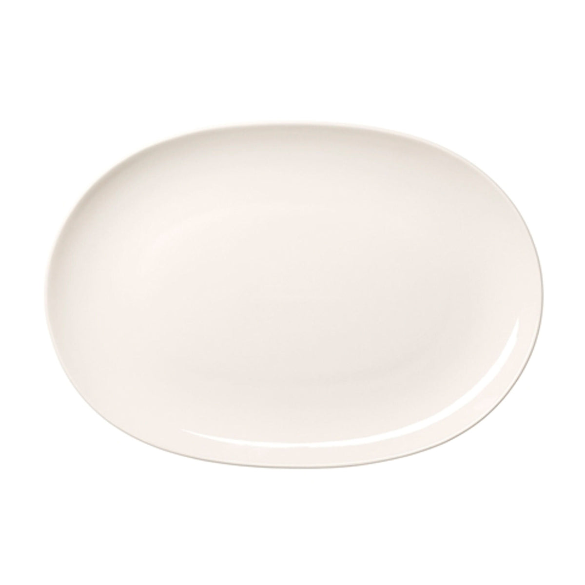 Hvidt ovalt serveringsfad fra Arabia 24h, 22,1 × 32 cm