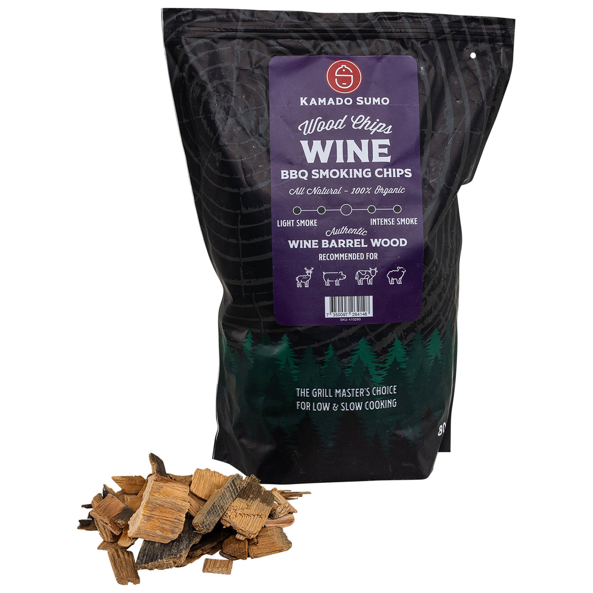 Pose med Kamado sumo Wine røgflis, 800 g