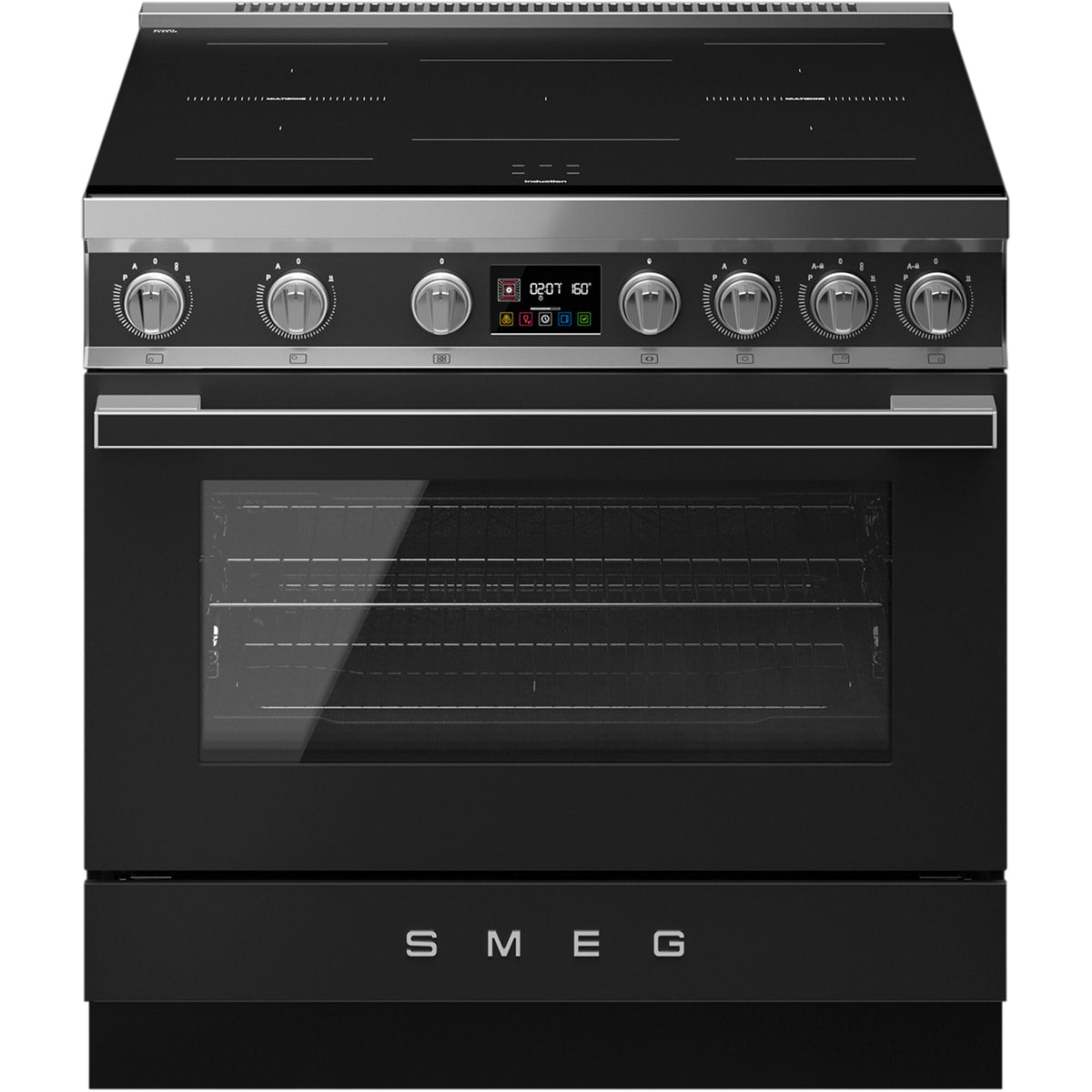Smeg Portofino CPF90I1PAN2 induktionskomfur med ovn, 90 cm bredt, i antracit