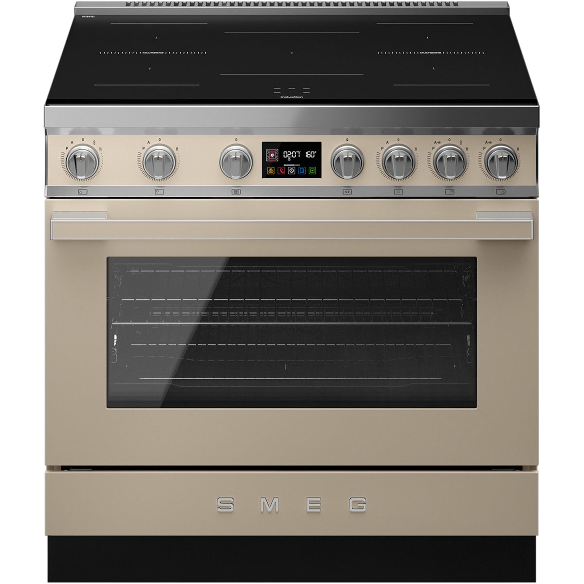 Smeg Portofino CPF90I1PML2 induktionskomfur med ovn, 90 cm, i farven moonlight