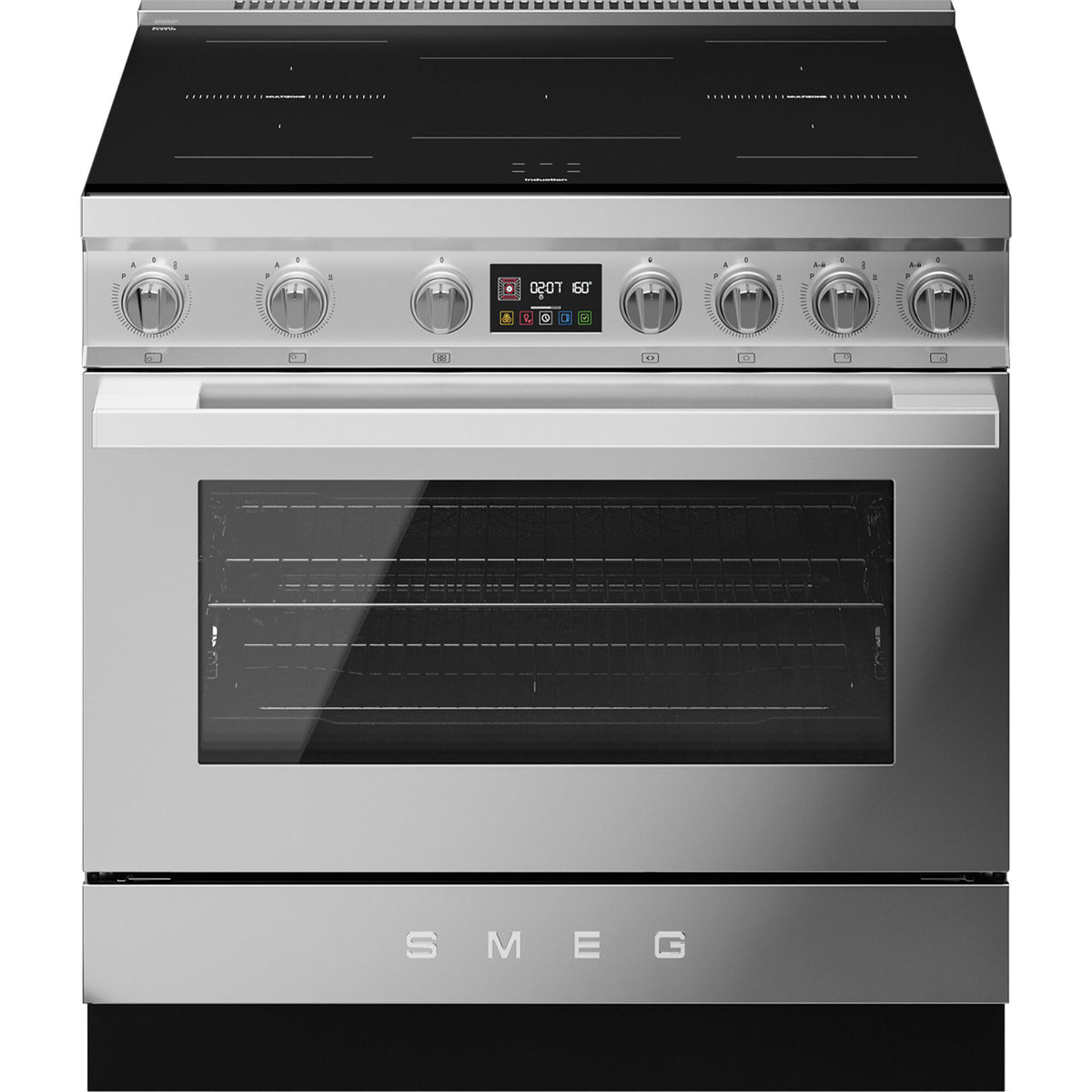 Smeg Portofino CPF90I1PX2 induktionskomfur i rustfrit stål med fem kogezoner