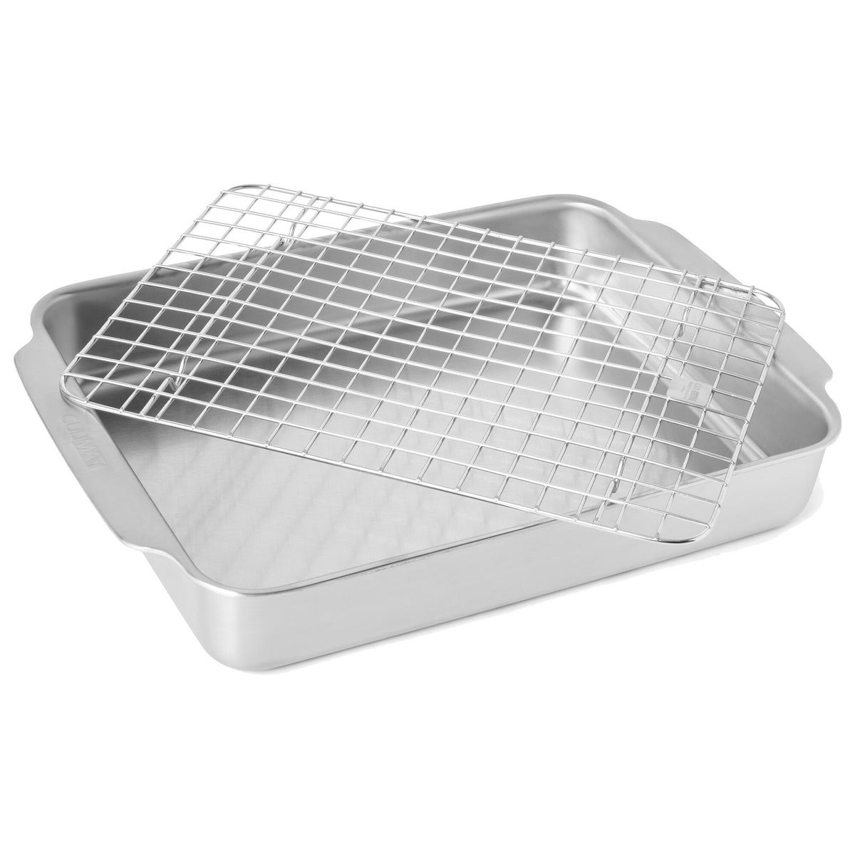 Culimat ovnfast fad med rist i rustfrit stål, 34 x 26 cm