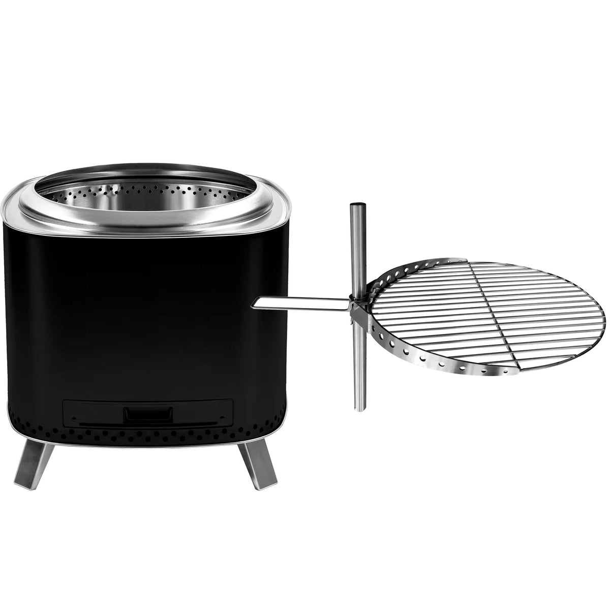 Espegard Ildtønde Brasa 50 i mat sort med grillstativ