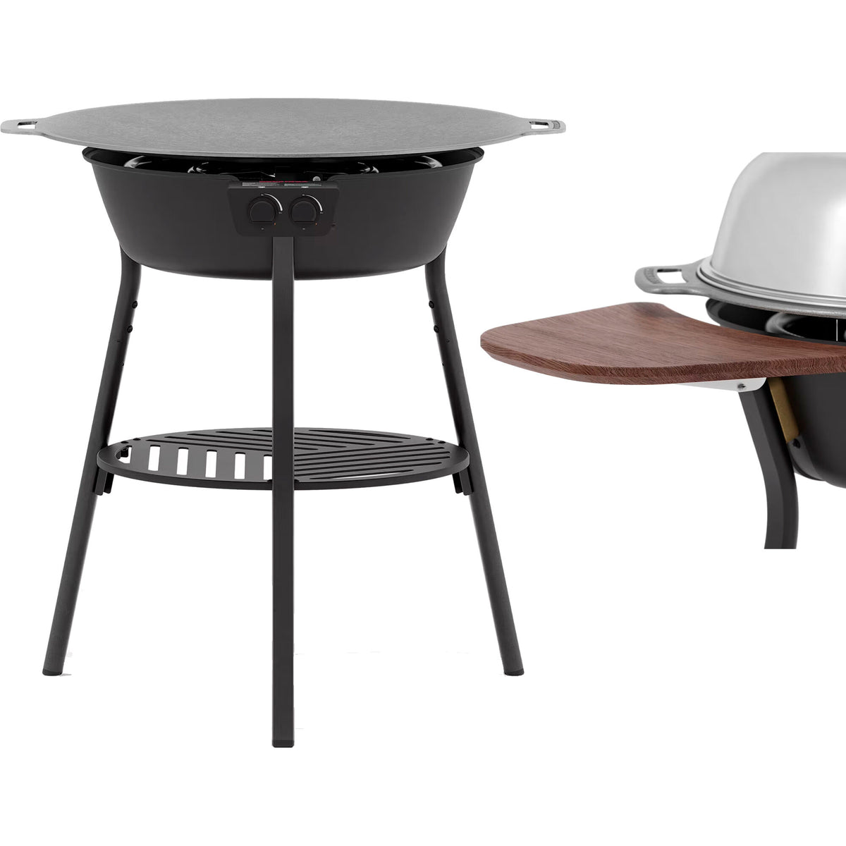 Muurikka stegepladesæt til gas, LL 78 cm, med klapbart sidebord