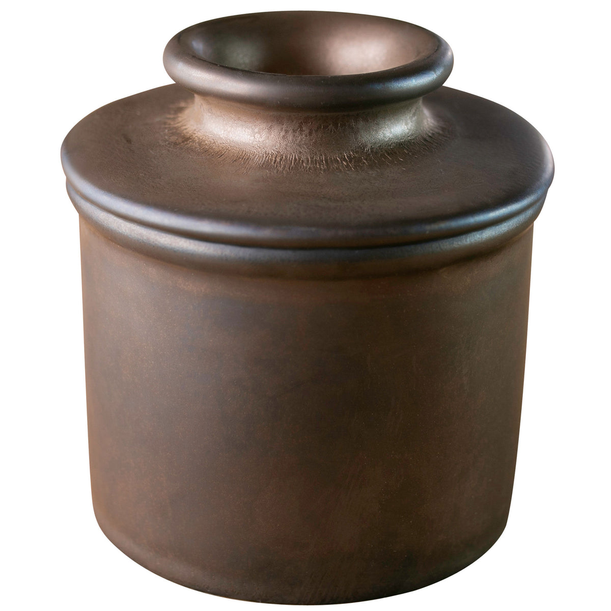 Butterbell Reactive Glaze smørklokke i mat bronze med reaktiv glasur i dybe bronzetoner