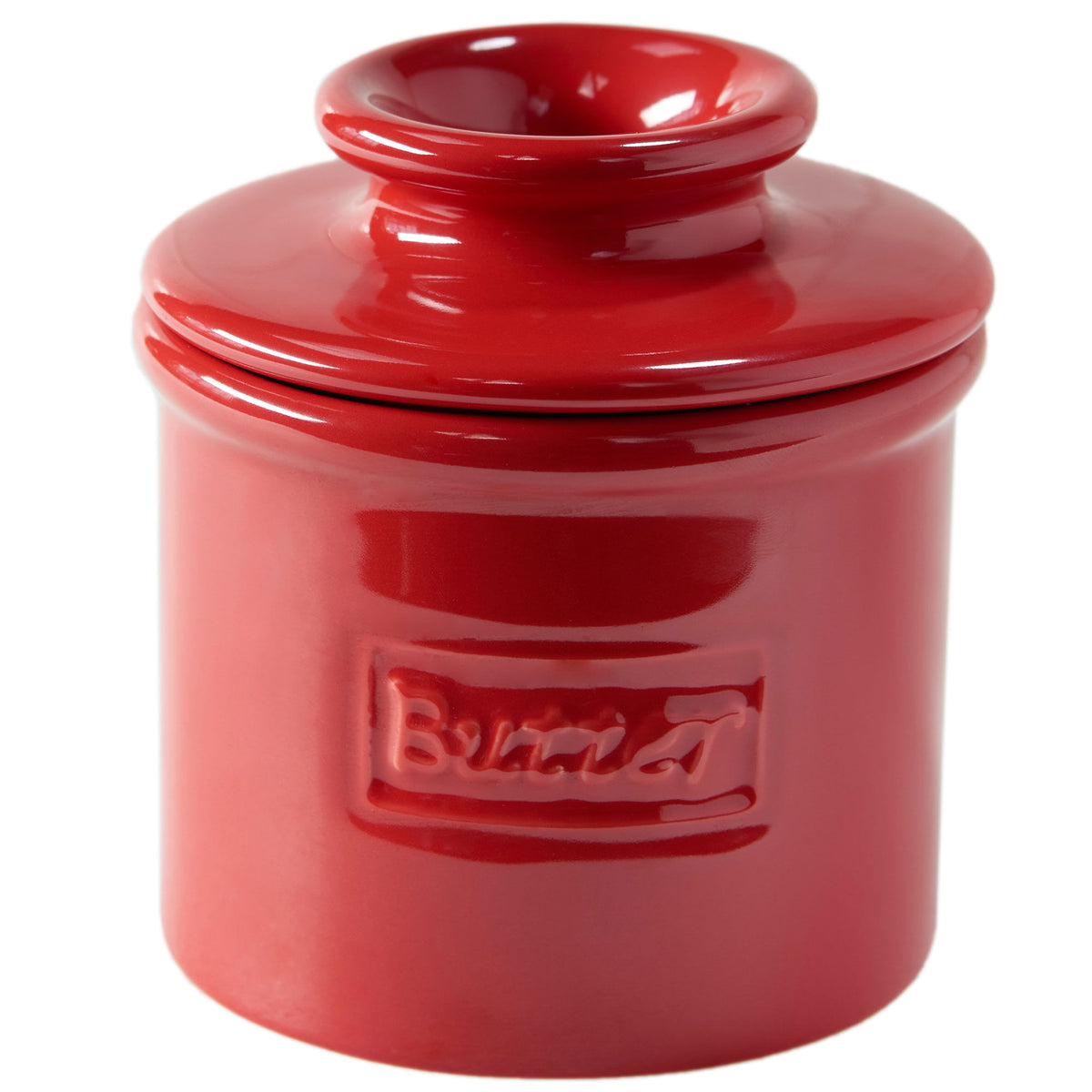 Rød Butterbell Café Maraschino smørklokke fra Café Retro med præget logo