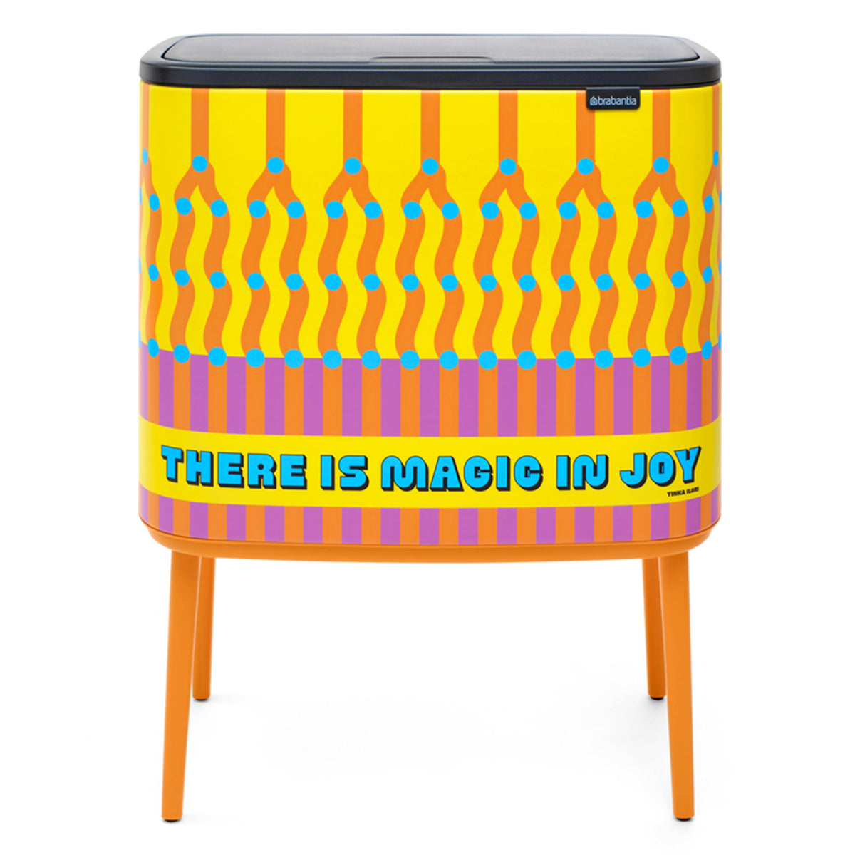 Brabantia Bo Touch Bin pedalspand 11 + 23 liter med farverigt mønster af Yinka Ilori