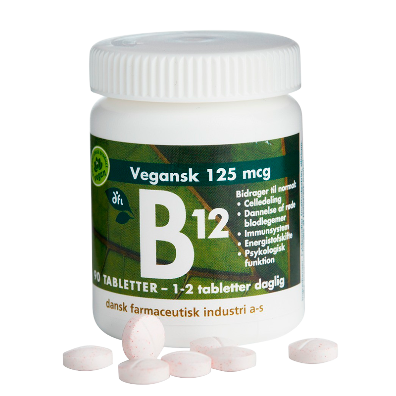 DFI B12 125 mcg fra Grønne Vitaminer, 90 små delbare tabletter