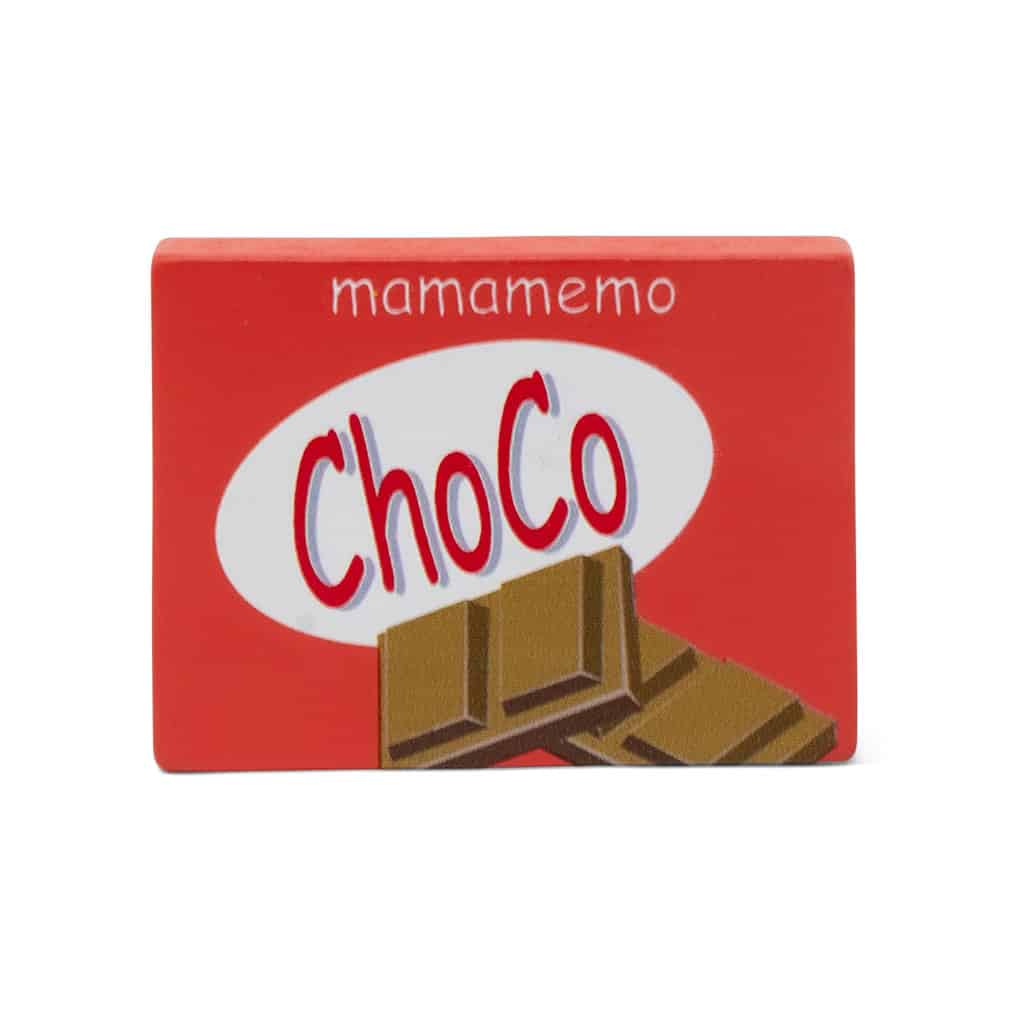 MaMaMeMo chokoladebar af træ som legemad