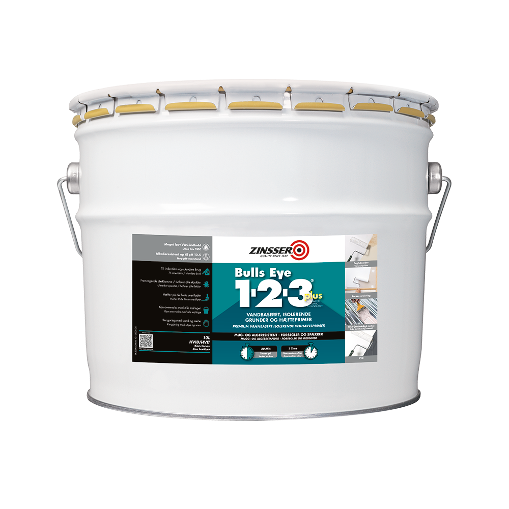 Zinsser Bulls Eye 1-2-3 Plus Primer i 10 liters spand