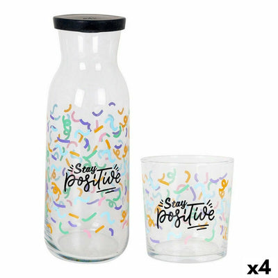 Glassæt LAV Positive Flaske Krystal 7 Dele (4 enheder) (7 dele)