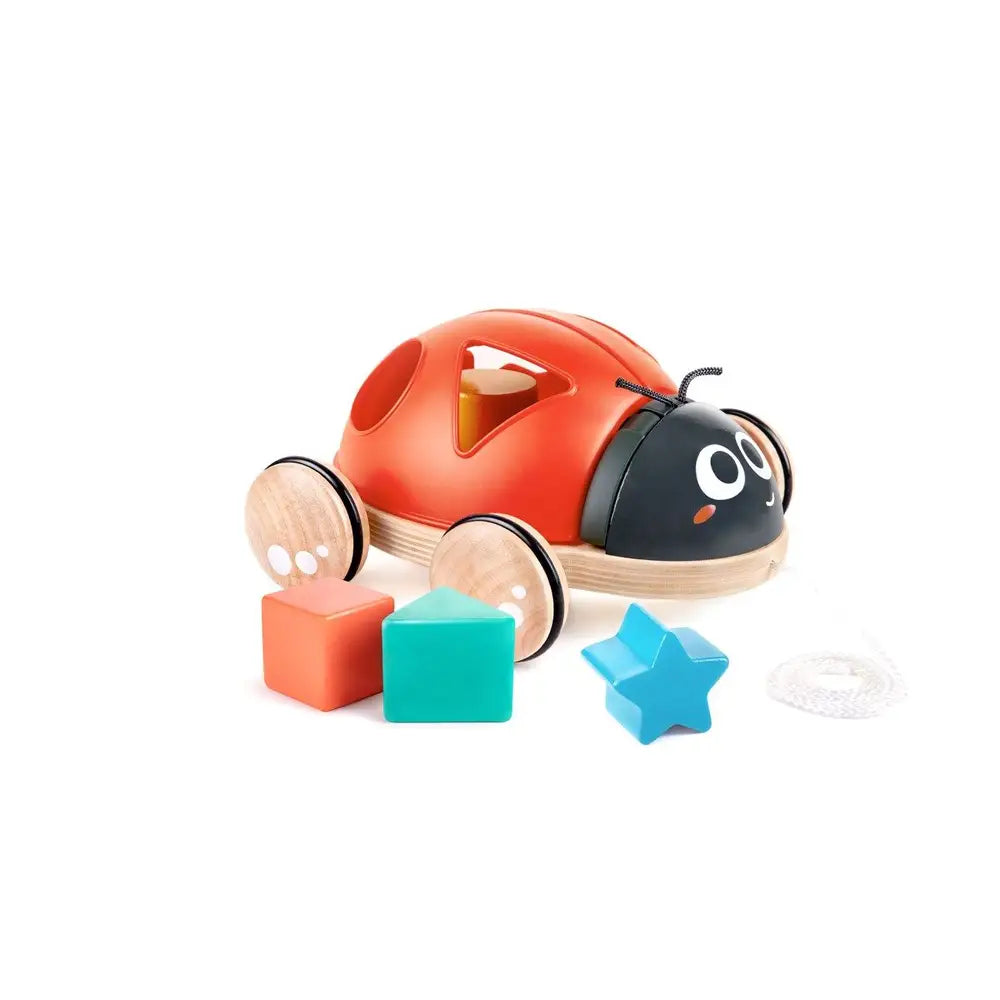 Hape Shape Sorter Ladybug mariehøne formsorterer med klodser i fire former