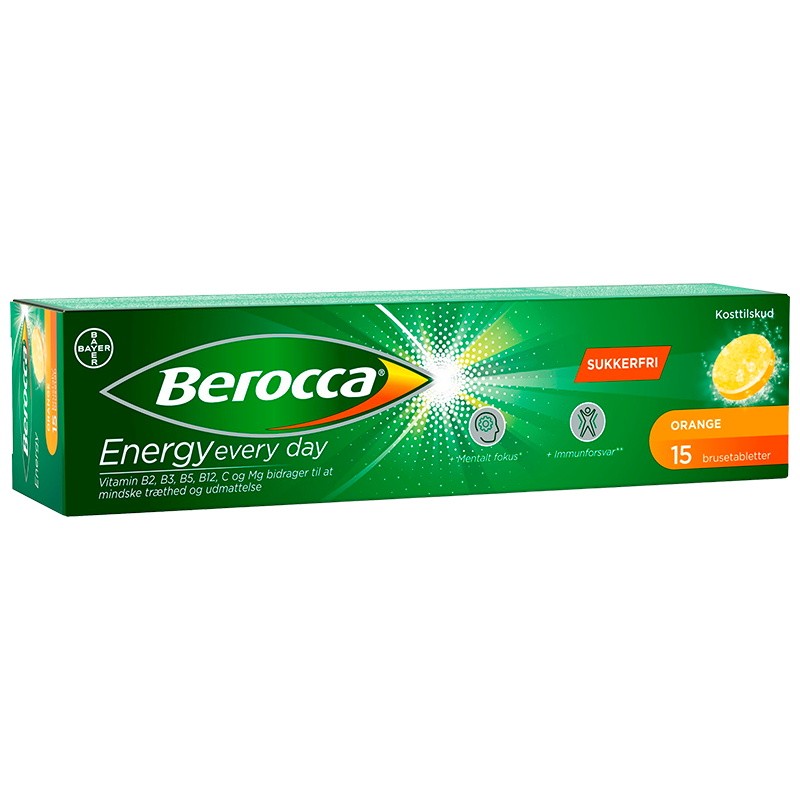 Berocca Energy Orange vitamin- og mineraltilskud i brusetabletter
