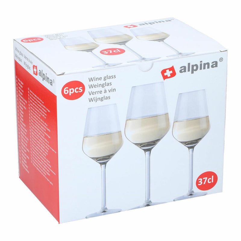 Set of wine glasses Alpina Gennemsigtig 370 ml (6 enheder)