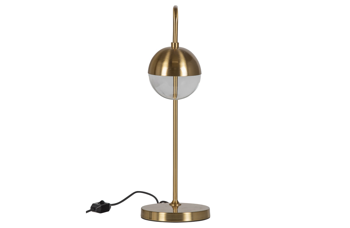 Woood Globular bordlampe i glas og antik messing metal