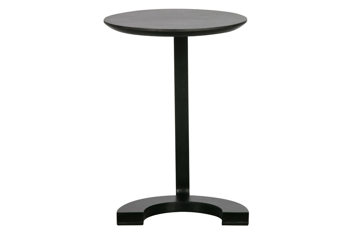 Woood Exclusive Floor rundt sidebord i sort mangotræ og metal