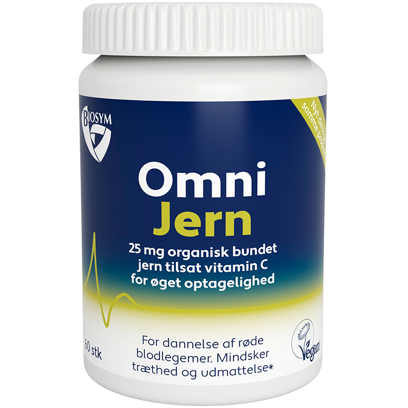 Biosym OmniJern jerntilskud, pakning med 60 kapsler
