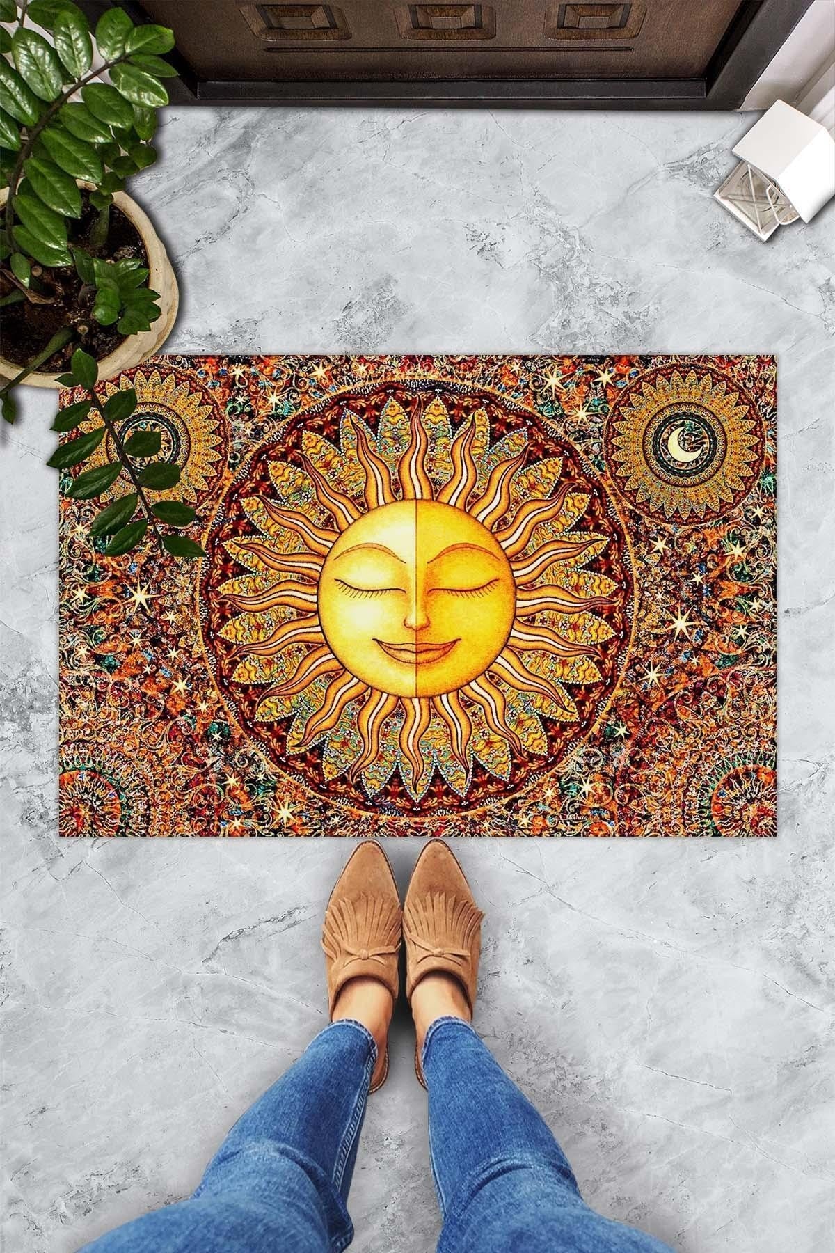 Se TEPPI Happy Sun dørmåtte m. mønster, rektangulær - multifarvet PVC (60x40) ❤ Kæmpe udvalg i - Køb online på udsalg og tilbud lige nu ❤ Hurtig levering til lave fragtpriser - Varenummer: Boboonline-107968 og barcode / Ean: 8682870508484 på lager - Udsalg på Interiør,Plaids, gulvtæpper og sengetæpper mm.,Dørmåtter,
Interiør,
Plaids, gulvtæpper og sengetæpper mm.,
Entré,
Tæppe Spar stort – op til 71% - Over 2.739 kendte brands på stort udsalg