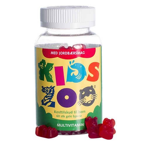 Pakke med Kids Zoo multivitamin med jordbærsmag, 60 tabletter