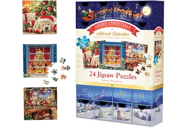 Eurographics julekalender Merry Christmas med 24 små puslespil