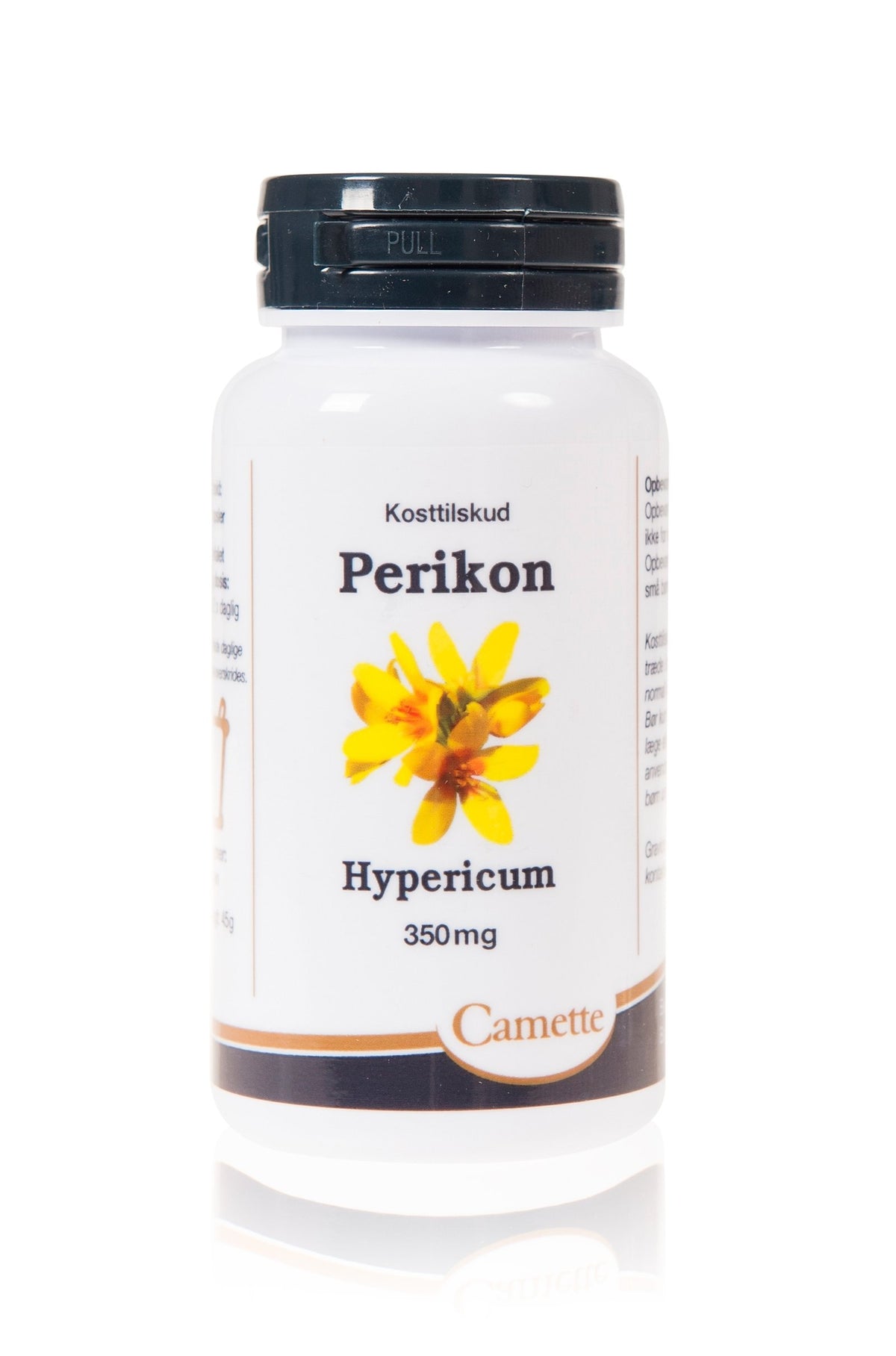 Æske med Camette Perikon hypericum 350 mg, kosttilskud i 90 kapsler