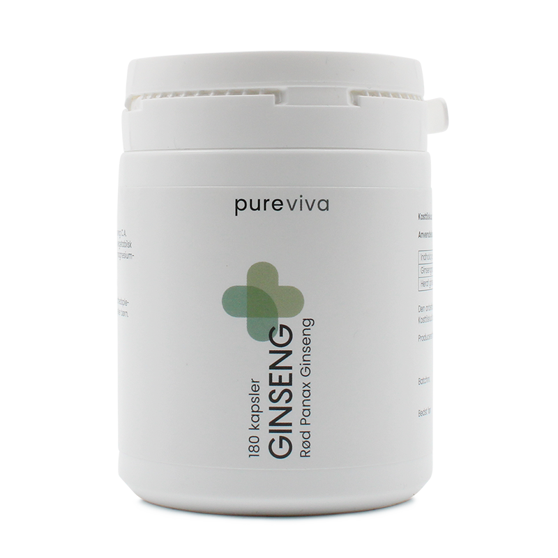 Pakke med Pureviva Panax Ginseng 400 mg kosttilskud, 180 kapsler