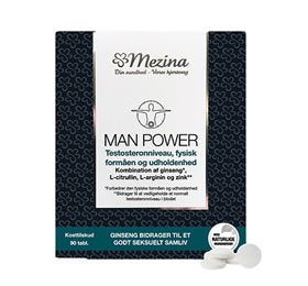Se Mezina Man Power 90 tabletter ✔ Kæmpe udvalg i  KopK - Køb online på udsalg og tilbud lige nu ✔ Hurtig levering: 1 - 2 Hverdage samt billig fragt - Varenummer: HG-25770 og barcode / Ean: 5709731031608 på lager - Udsalg på Kosttilskud > Populære varer > Annonce tilbud Spar op til 65% - Over 1354 design brands på udsalg