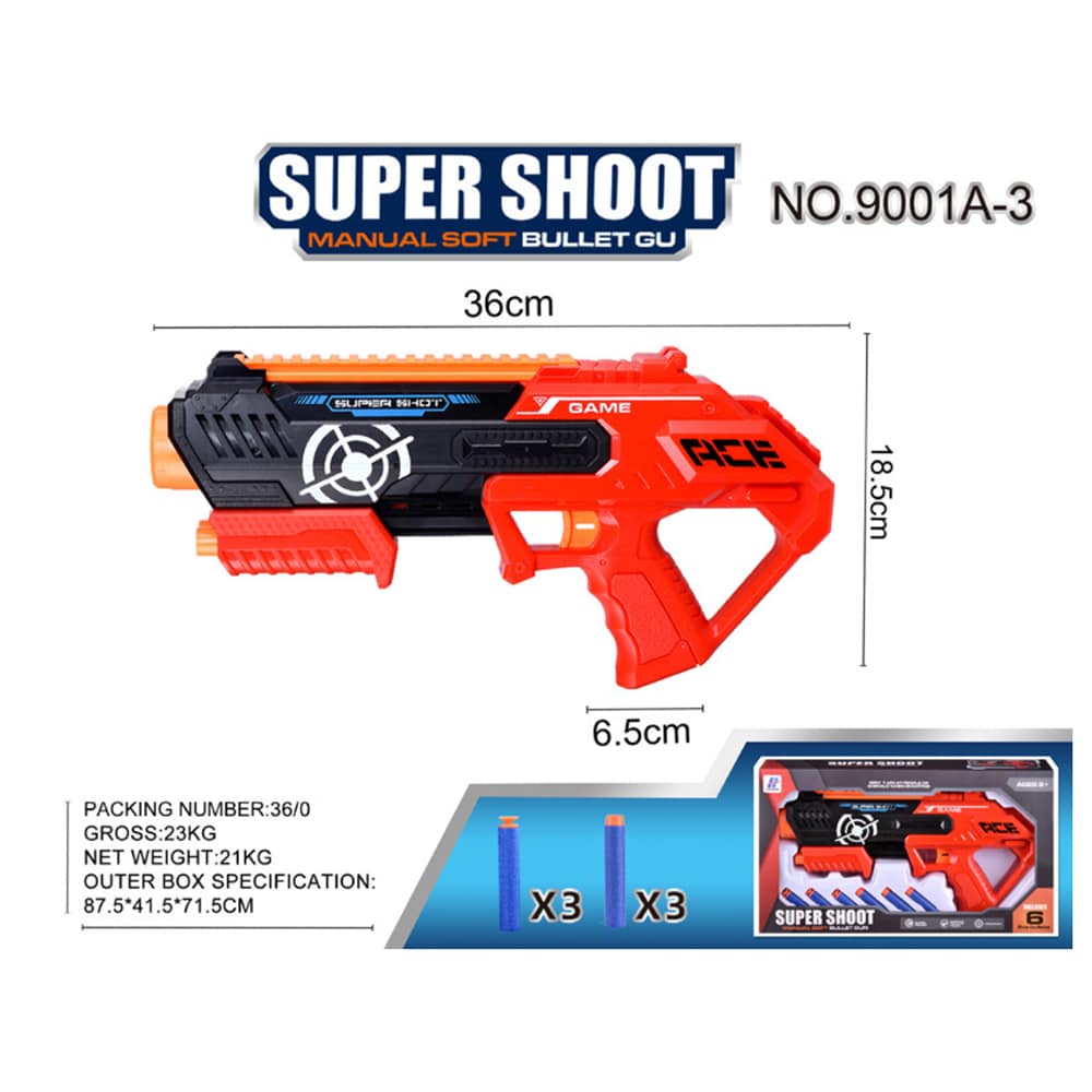 Se Soft Bullet Super Shoot - 4 forskellige super seje pistoler - - 9001A-3 ✔ Kæmpe udvalg i Satana - Køb online på udsalg og tilbud lige nu ✔ Billig fragt • Hurtig levering - Varenummer: Satana-1353123 på lager - Udsalg på Sundhed > Dehn & Co > Store besparelser – op til 77% - 2.739+ brands til skarpe priser