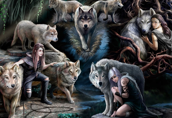 Bluebird puslespil Anne Stokes - Wolf Collage med 1500 brikker