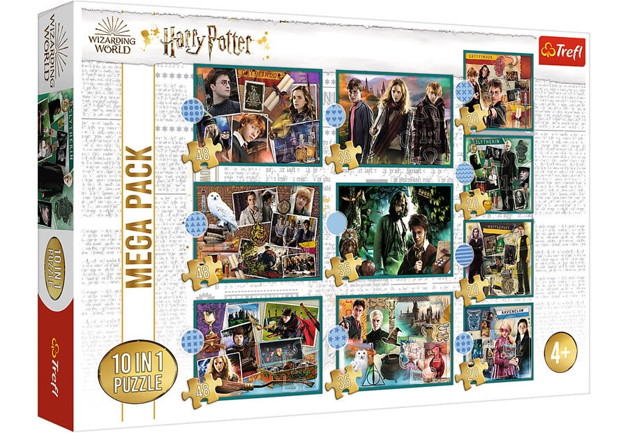 Trefl sæt med 10 Harry Potter-puslespil i forskellige størrelser