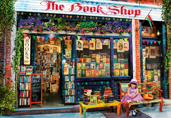 Bluebird puslespil med 1000 brikker og motivet The Bookshop Kids