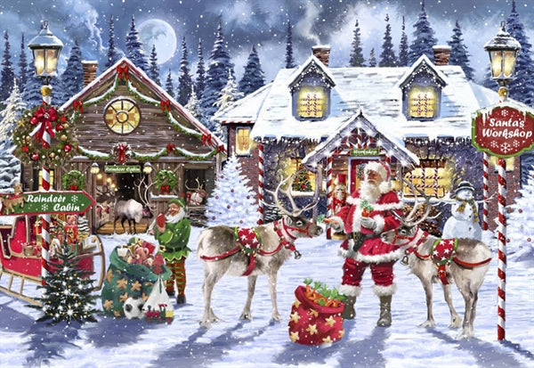 Bluebird julepuslespil Santa's Workshop med 1000 brikker