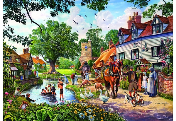 Bluebird A Village in Summer puslespil med 500 brikker
