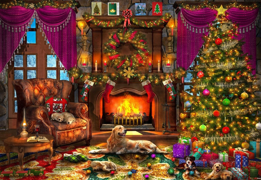 Bluebird Cozy Christmas Room puslespil med 2000 brikker