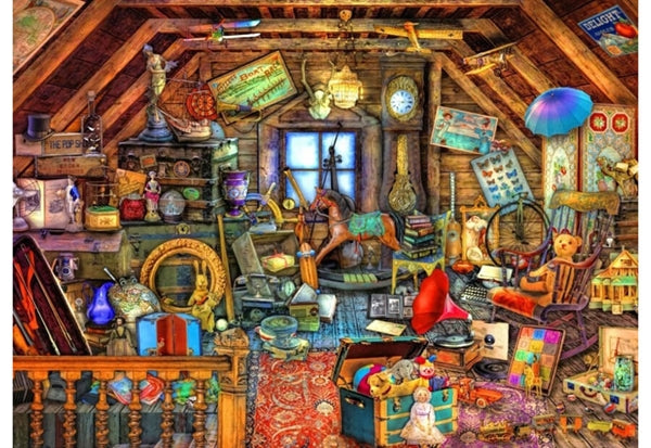 Bluebird puslespil Hidden Object Attic med 500 brikker