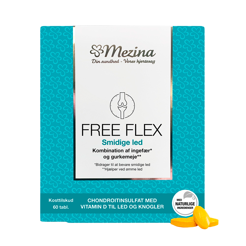 Pakning med Mezina Free Flex kosttilskud, 60 tabletter