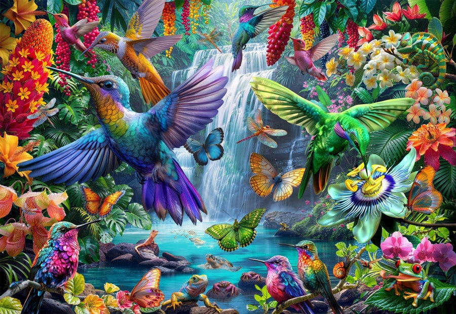 Puslespillet Tropical Hummingbirds fra Bluebird med 1000 brikker