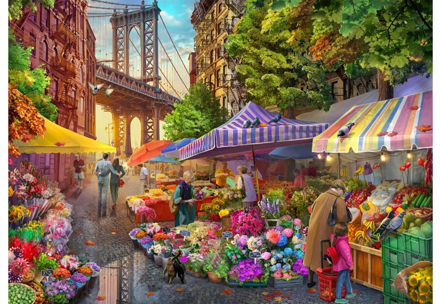 Bluebird puslespil Flower Market Brooklyn med 500 brikker