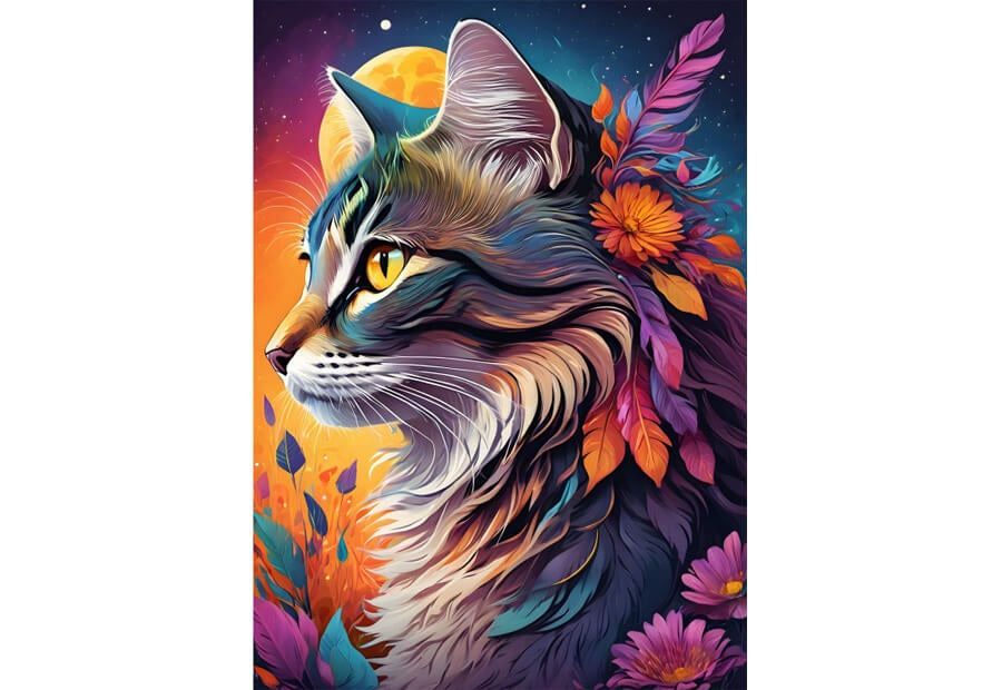 Bluebird puslespil Floral Cat med 500 brikker