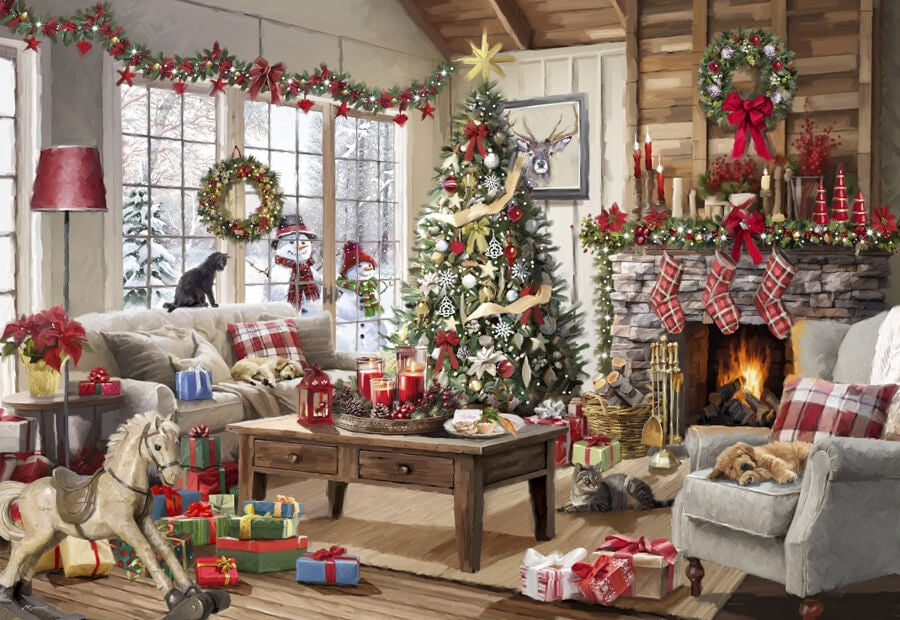 Puslespil Cosy Christmas fra Bluebird med 1000 brikker