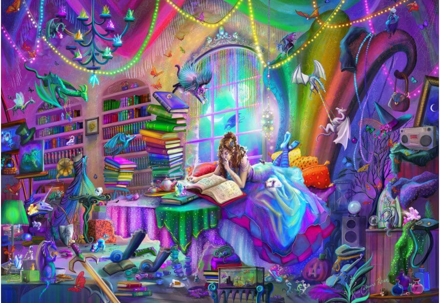 Æske til Bluebird puslespil Rainbow Magic Study med 1000 brikker