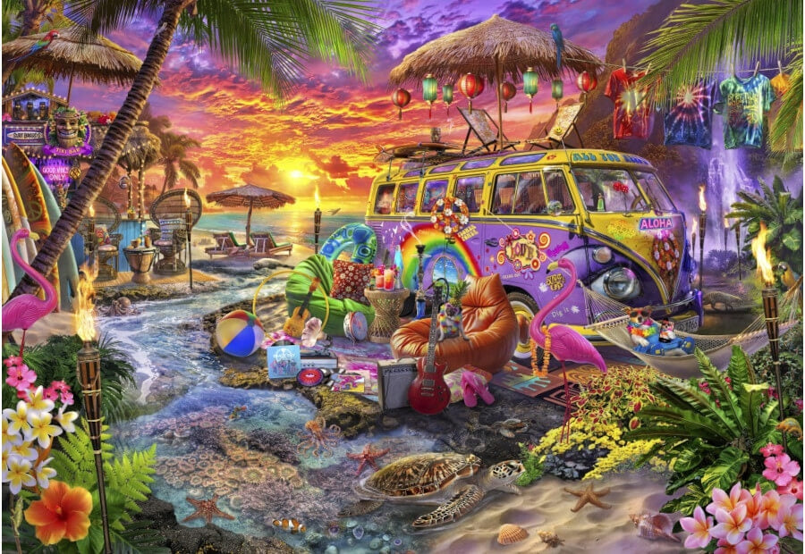 Bluebird puslespil Hippie Beach med 1000 brikker