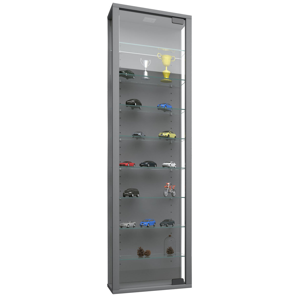 Se Stano Maxi skab med LED, m. 1 låge og 8 hylder - glas og grå træ ❤ Kæmpe udvalg i VCM Nordic - Køb online på udsalg og tilbud lige nu ❤ Super billig fragt og lynhurtig levering - Varenummer: Boboonline-54775 og barcode / Ean: 4051814345296 på lager - Udsalg på Møbler,Skabe,Kabinetter og diverse skabe,
Glasskabe,
Smalle skabe,
Skabe,
Spisestue, Spar helt op til 79% - Kæmpe udsalg på over 739 brands