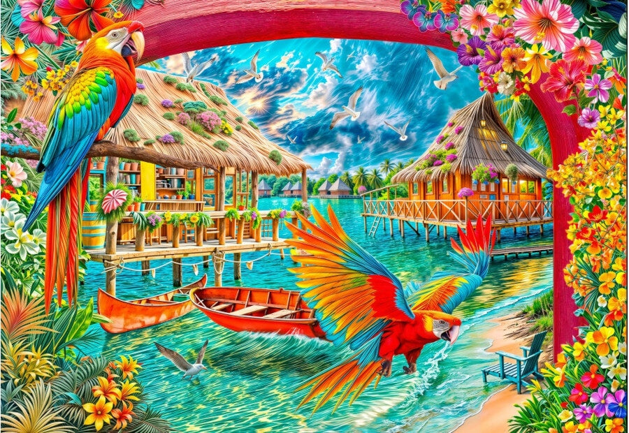 Bluebird puslespil Paradise on Earth med 1000 brikker